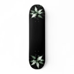 Black Green & White Swirly Flower by Naomi skateboards