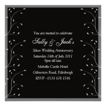 Black & Grey Anniversary Party Invitation