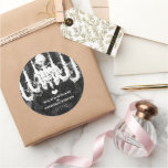 Black & Grey Damask Vintage Chandelier Wedding stickers