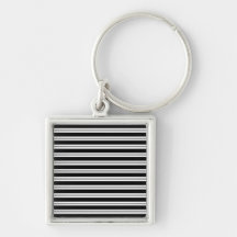 Black Grey Horizontal Stripes Key Chains