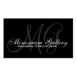 Black Grey Monogram Customisable Business Card