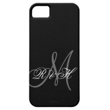 BLACK GREY MONOGRAM  iPHONE 5 CASE