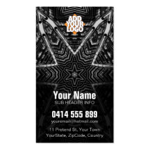 Black+Grey Tribal Pattern Business Card