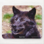 Black Grey Wolf Wildlife Art Mouse Pad