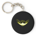 Black Grinning Cat Face Keychain