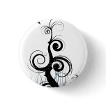 Black Grunge Swirls With Bird - Blue buttons