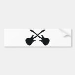 black guitar icon crossed bumper sticker