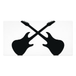 black guitar icon crossed photo cards