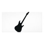black guitar icon customized photo card