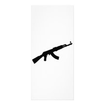 black gun ak 47 icon customized rack card