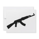 black gun ak 47 icon invitations