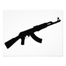 black gun ak 47 icon personalized invitation