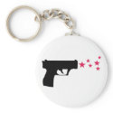 black gun star pistol stars keychains