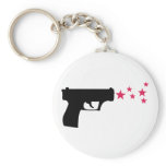 black gun star pistol stars keychains
