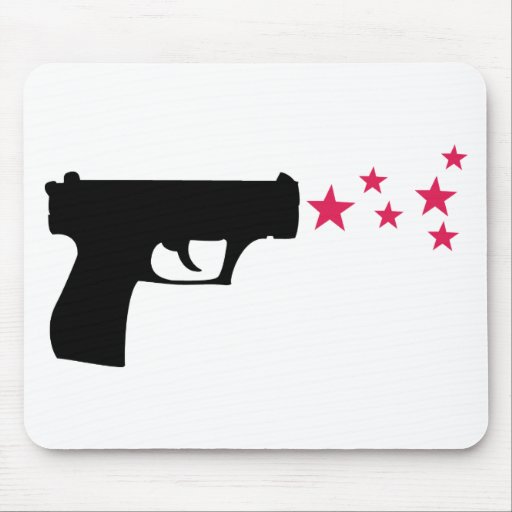 black gun star pistol stars mouse mats