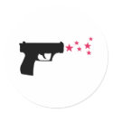 black gun star pistol stars stickers