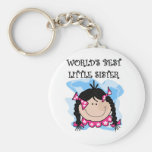 Black Hair Best Little Sister Tshirts and Gifts Keychains