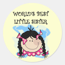 Black Hair Best Little Sister Tshirts and Gifts Stickers