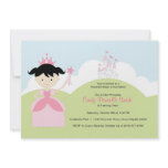 Black Hair Birthday Princess in Pink with Castle