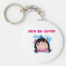 Black Hair New Big Sister  Tshirts and Gifts Key Chains