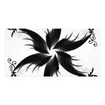 BLACK HAIR PHOTO CARD TEMPLATE