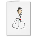Black Hair Stick Bride Card
