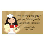 Black hair woman baking chef flour business cards
