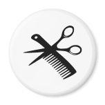 black hairdresser comb scissors magnets