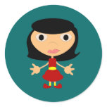 Black Haired Girl With Red Shoes stickers
