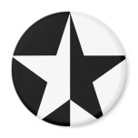 black half star icon magnets