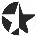 black half star icon round stickers