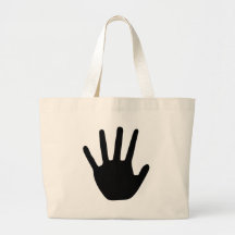 black hand icon canvas bag