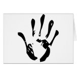 Black hand print card