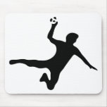black handball player logo mouse pad