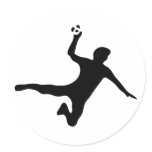 black handball player logo stickers