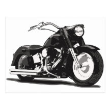 Black Harley motorcycle Post Card