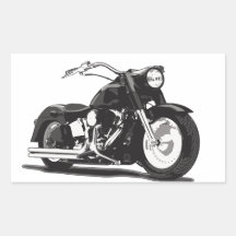 Black Harley motorcycle Rectangular Stickers