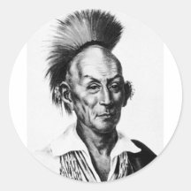 Black Hawk ~ Sac Sauk Indian Chief Round Sticker