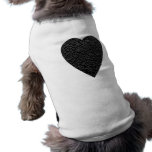 Black Heart!  3D Relief Effect!  Dog T-Shirt, Tee! pet clothing