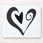 Black Heart in Heart mousepads