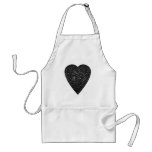 Black Heart. Patterned Heart Design. Aprons