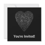 Black Heart. Patterned Heart Design.