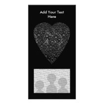 Black Heart. Patterned Heart Design.
