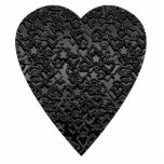 Black Heart. Patterned Heart Design. Photo Cutout