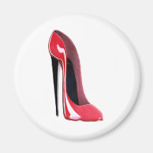 Black heel, red stiletto shoe fridge magnets