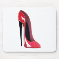 Black heel, red stiletto shoe mousemats