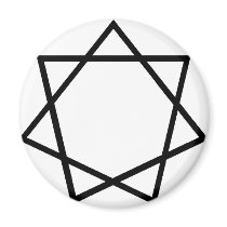 Black Heptagram Refrigerator Magnet