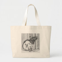 Black Hooded Fancy Rat Tote Bag