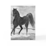 Black horse greeting card