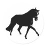 black horse icon round sticker